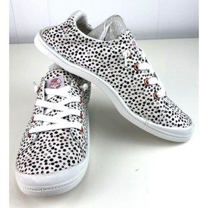 Roxy Womens Size 8.5 Black & White Shoes Animal Print Slip On Sneakers